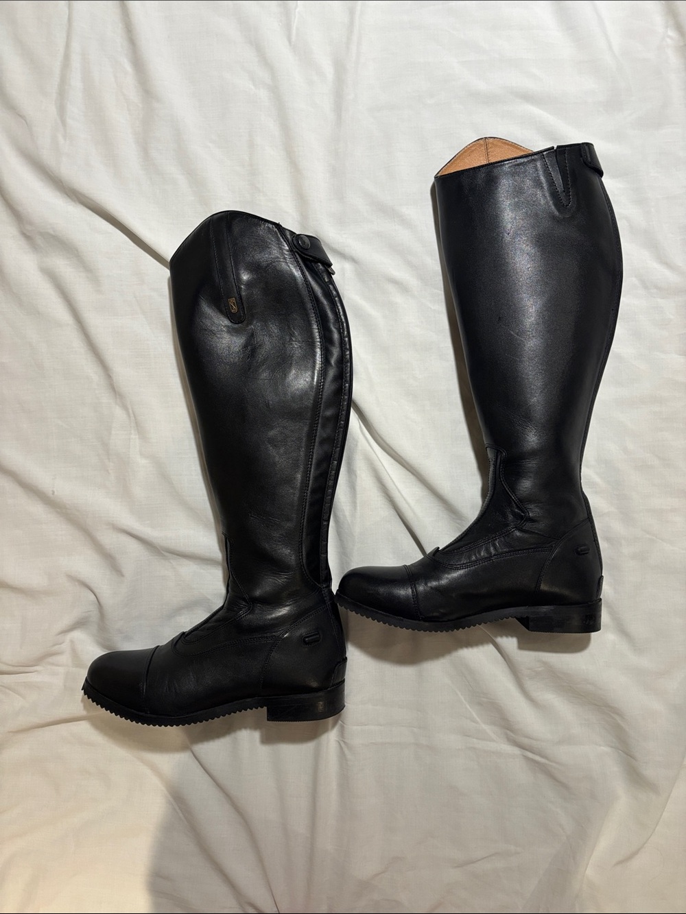 Tredstep Donatello Tall Black Leather Riding Boots with Side Zip
